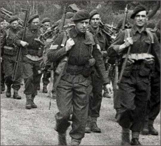 soldiers marching with Enfields